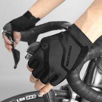 Rock Brothers cycling gloves half-finger short-finger bicycle gloves mountain bike road bike mens and womens breathable summer equipment