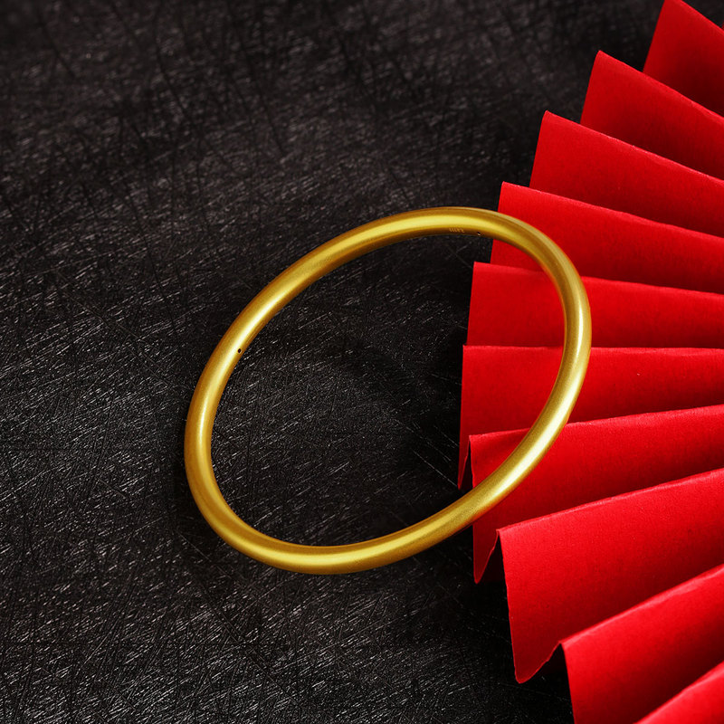 Gold Bracelet, Plain Gold Bangle, Traditional Pure Gold Women's Bracelet, Birthday Gift for Girlfriend or Wife