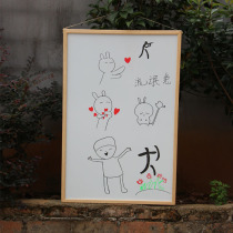 Childrens teaching whiteboard green board Double-sided magnetic hanging writing board Kindergarten coffee shop display billboard