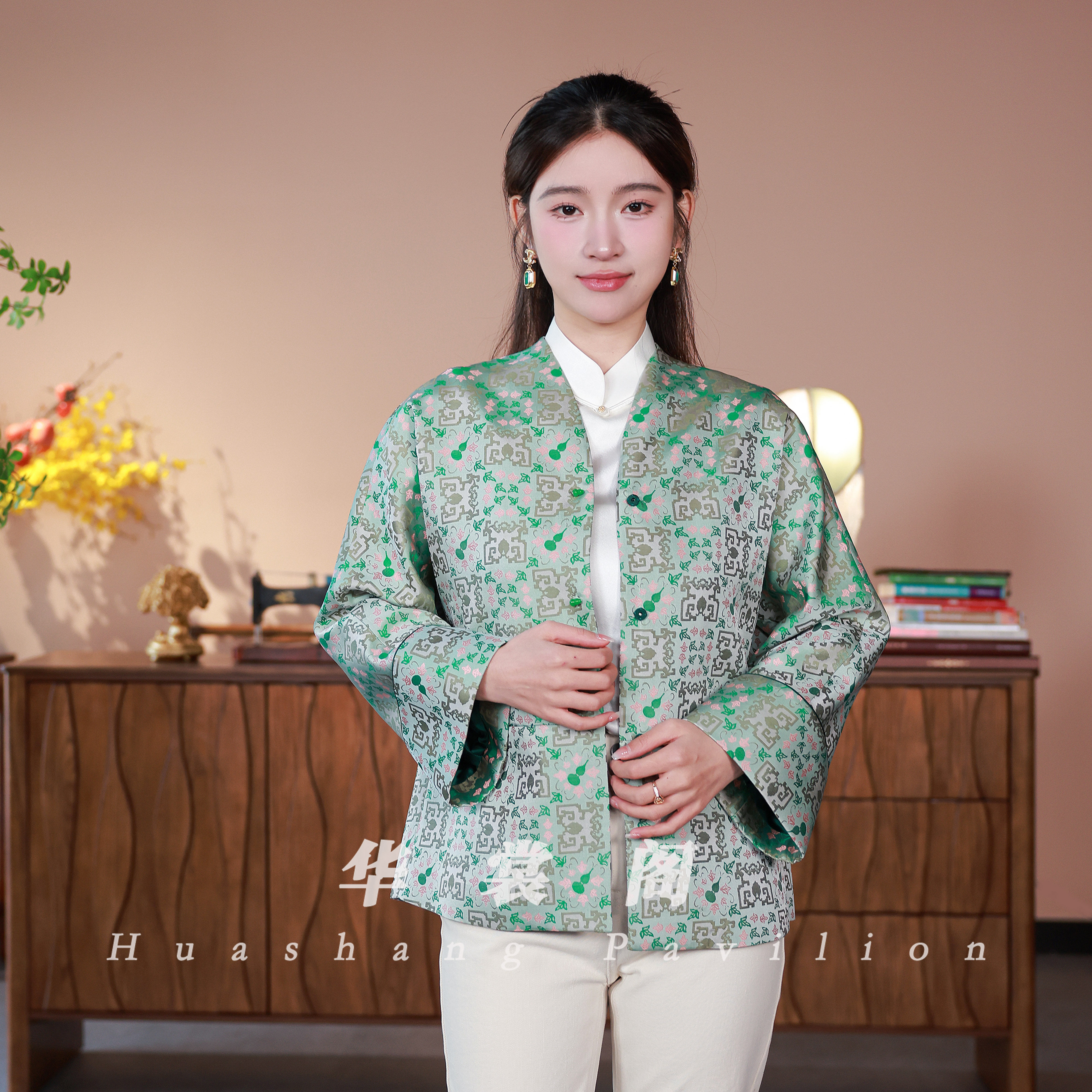 Huatang Cabinet] Upper Kuikai Fu Lukyu Song Jin Jacket National Wind New Chinese HS293-Taobao