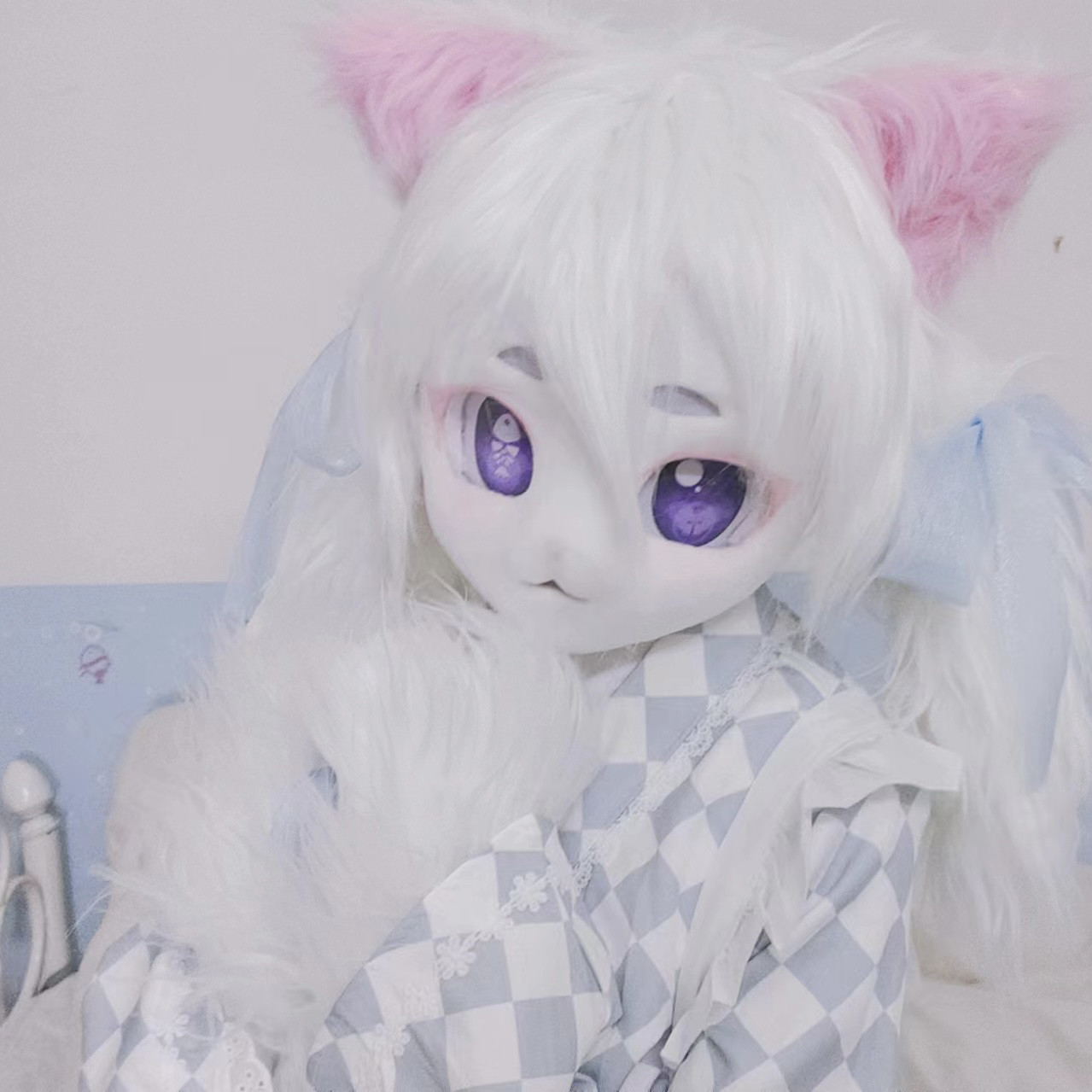 kig系兽头成品白猫猫快速发货的手工制品有什么特别之处?-furry福瑞兽装-淘宝好物网