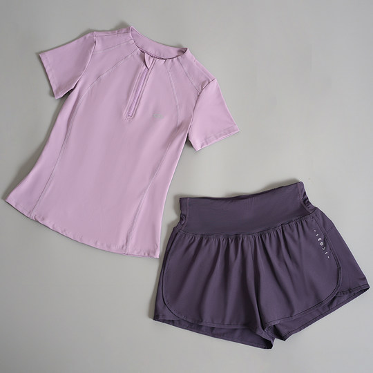 马孔多瑜伽服运动健身套装短袖夏季速干运动户外跑步服显瘦晨跑服