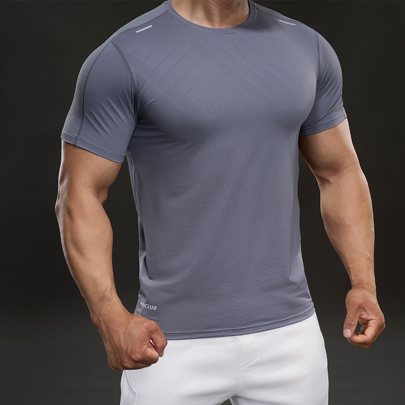Olet Sells Men's Quick-Drying Short-Sleeved Authentic Summer New Sports T-Shirts, Breathable Fitness Training Clothes with Round Neck