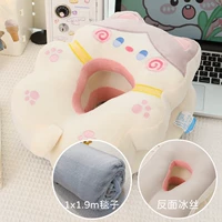 Кофейная кошка с молоком+серое одеяло 1*1,9 м