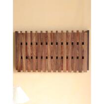 Customized multi-layer solid wood clothes hanger wall-mounted wall clothes PSO hook into the entrance black walnut strip hook Hatou Muyi