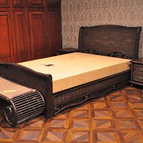 Evergreen Hall Rattan Art Bed European Solid Wood Bed 1 8 Double King Bedroom Rattan Wood Bed Oak Bed 1 5 Meter Bed Frame