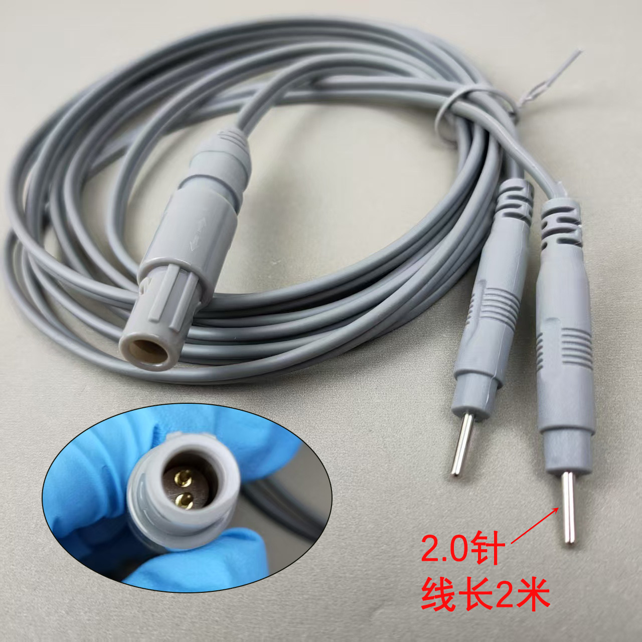 理疗电极线2芯双定位中频治疗仪导线电疗配件按摩仪脉冲线