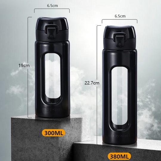 Fuguang Glass Cup for Men, Personal Water Cup for Office, Home, Portable, Car-Mounted, Tea and Water Separation, Tea Brewing Cup for Women