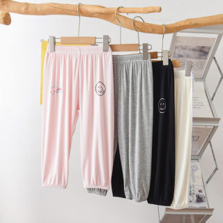 Summer thin children's anti-mosquito pants stretch loose casual pants hanging ice silk ribbed children's pants 25 new styles