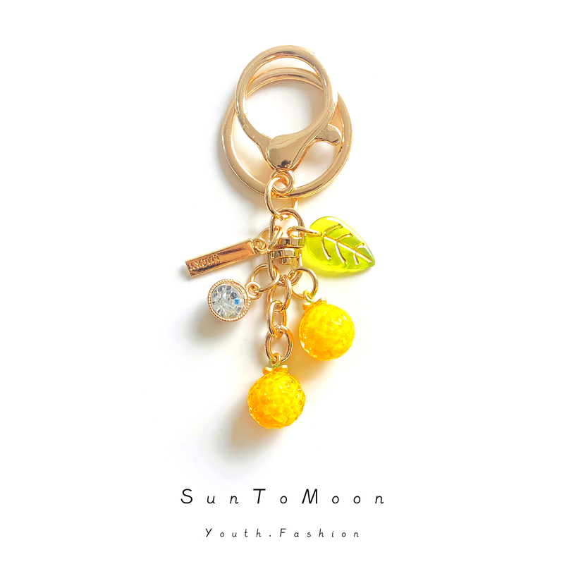 Fresh Lemon and Orange Keychain, Simple Girly Bag Accessory, AirPods Charm, Versatile Accessory