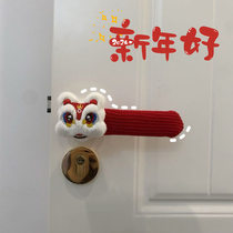 Doorknob Glove Protective Cover New Year Year of the Dragon Winter Knitted Anti-static Bag Year Red Festive Spring Festival New Year Decoration
