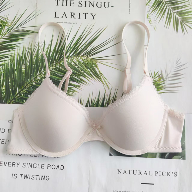 Best-Selling Fresh and Comfortable Basic Bra with Soft Underwire and Smooth Surface, Thin Style for All Seasons, Women's Underwear Single Item