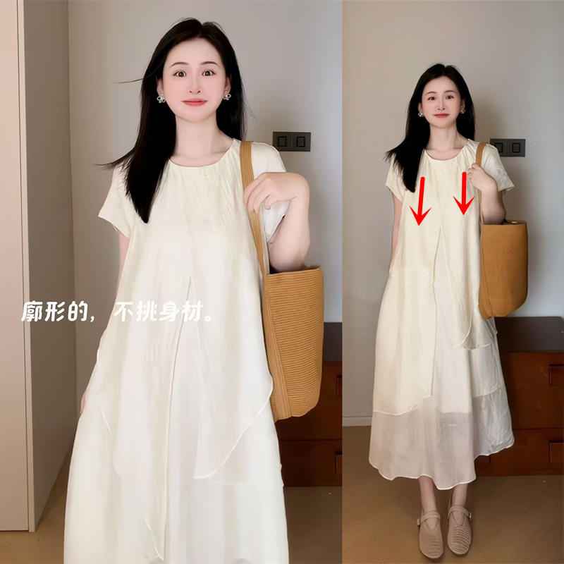Nursing Clothes, Fashionable Outfits, Asymmetrical Tencel Slimming Nursing Dress, Postpartum A-Line Nursing Dress, Trendy