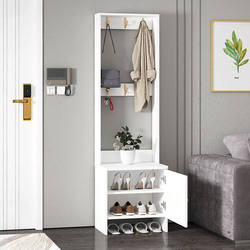 Shoe-Changing Bench for Home Entrance with Integrated Shoe Cabinet and Coat Rack, New Entryway Cabinet with Coat Rack
