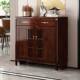 2026 Model Solid Wood Shoe Cabinet for Home Entrance, Multi-Layer Large Capacity Shoe Cabinet for Living Room Entryway, Balcony Storage Cabinet