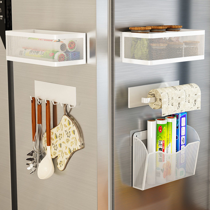 Kitchen refrigerator side storage magnetic storage