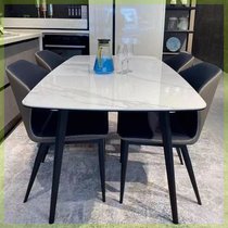 Table household high-bright rock panel combination small household modernist minimal table thick plate table for rental room