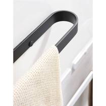 Bathroom single pole towel bar thickened punch-free towel rack bathroom rack Nordic white black towel rack