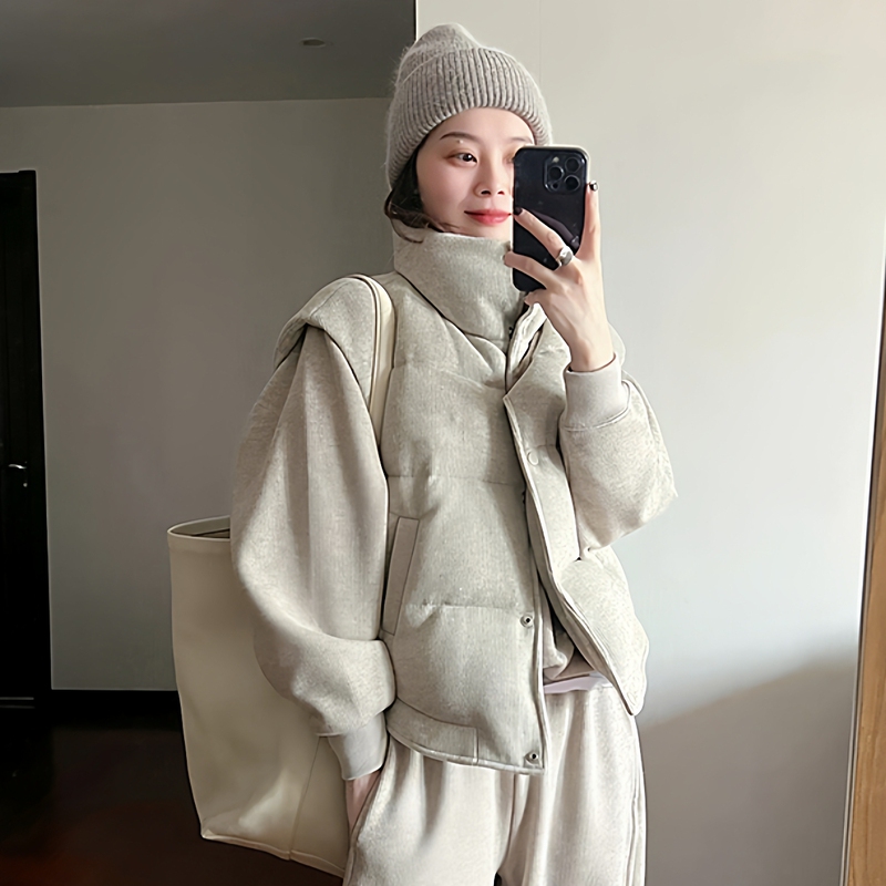 Trendy Sports Suit for Women 2026 Autumn and Winter Thickened Vest Jacket Casual European Style Street Style Fleece Sweatshirt Two-Piece Set Trendy Sports Suit for Women 2026 Autumn and Winter Thickened Vest Jacket Casual European Style Street Style Fleece Sweatshirt Two-Piece Set