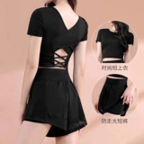 Модный шелковый спортивный костюм, шорты для спортзала, комплект, в западном стиле, изысканный стиль, короткий рукав, для бега