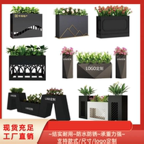 Iron outdoor stainless steel flower box combination rectangular flower pond square sales department planting box flower bed fence customization