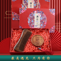 Carpenter Tans natural sandalwood comb for his girlfriend gift box for womens day best friends wedding comb souvenir gift