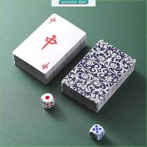 Wenniu Waterproof Solitaire Mahjong Player Mini Paper Mahjong Poker Frosted Thickened Plastic Travel Portable Home