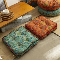Chair cushion cushion floor ethnic style retro floor cotton and linen cushion square soft cushion Putuan cushion
