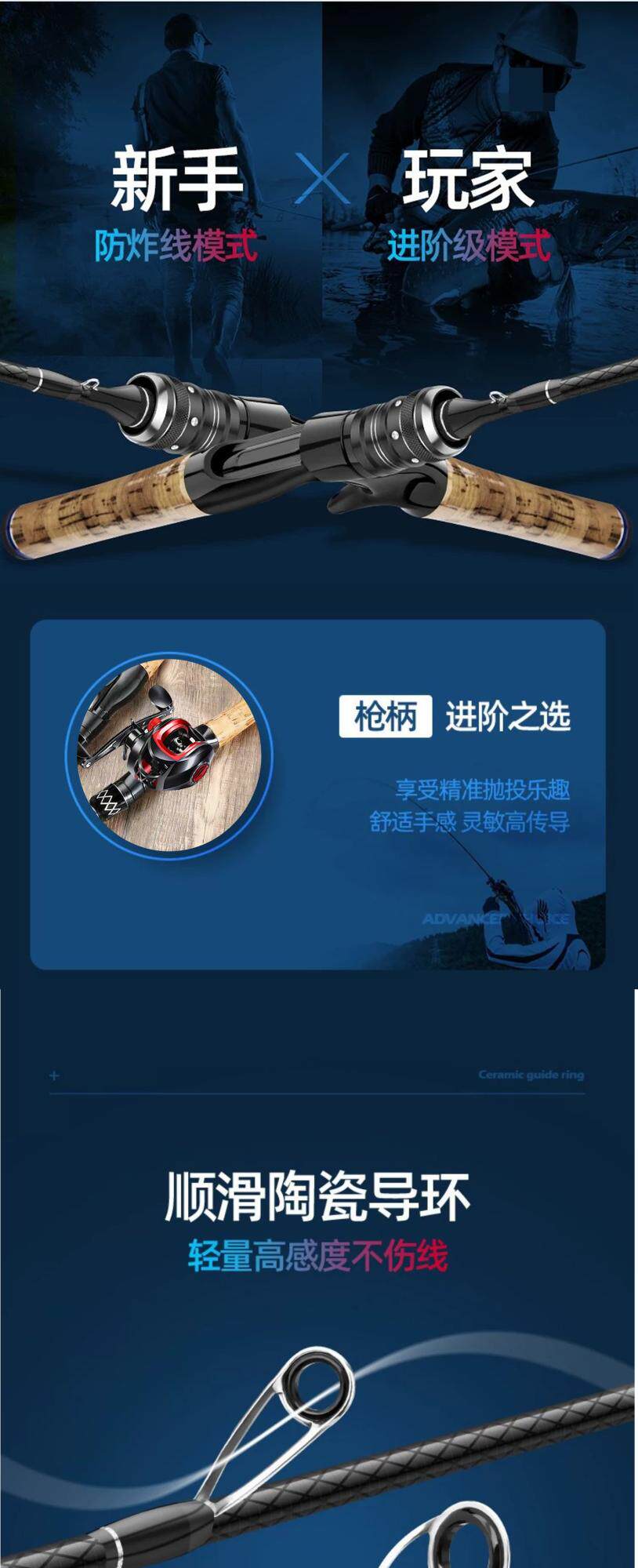 Ice удочкой 马口竿碳素ul调微物路亚竿ul路滑竿弹射实心路亚杆鱼杆软调钓竿 Other