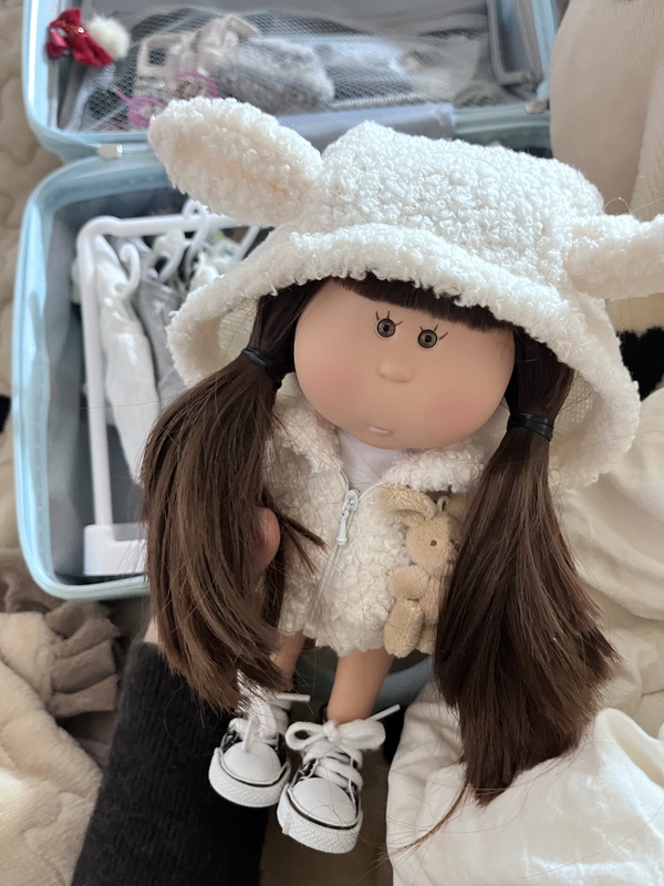 24cm Potato Doll Clothes Hooded Bunny Coat Cute Cartoon Hair Accessory Doll Dress-Up Outfit