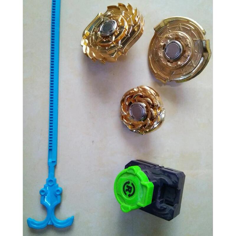 All-Metal Beyblade Hurricane Battle Spirit Big Attack Ring Metal Band Launcher 60mm Long Pull Rod Toy