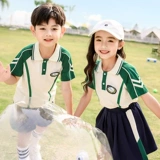 Хлопковая детская летняя одежда для детского сада, спортивная летняя форма для школьников, комплект, в британском стиле