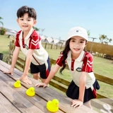 Хлопковая детская летняя одежда для детского сада, спортивная летняя форма для школьников, комплект, в британском стиле