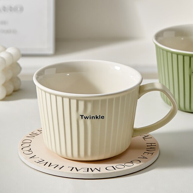 Japanese Imported Mujie Large-Capacity Breakfast Cup, Simple Mug, Household Oatmeal Cup, Milk Cup, Ceramic Cup