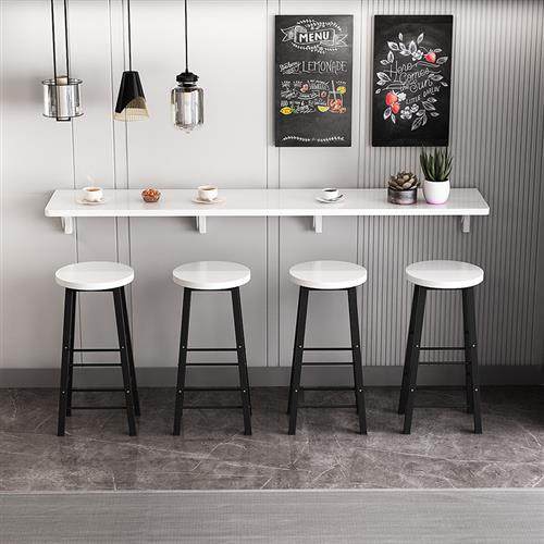 가정용 발코니 벽 긴 테이블 밀크티 숍 테이블과 의자 조합 상업용 간단한 식탁을 위한 벽걸이형 접이식 바 테이블