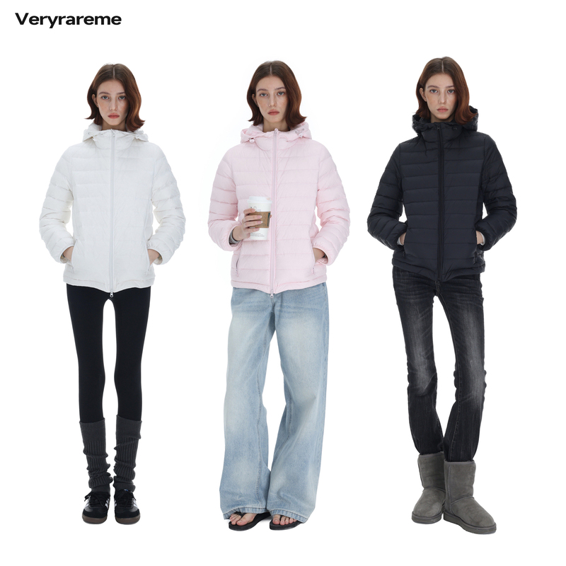 Veryrareme 90 White Duck down Hooded Ribbed down Jacket Veryrareme 90 White Duck down Hooded Ribbed down Jacket