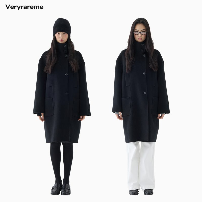 Veryrareme 100% Wool Double-Sided Cocoon-Shaped Coat Veryrareme 100% Wool Double-Sided Cocoon-Shaped Coat