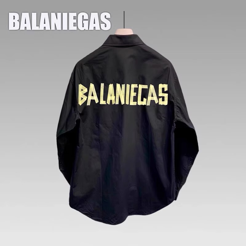 Balaniegas B Brand Shirt Collection, Unisex Design, Loose and Versatile Long-Sleeve Shirt Jacket, Trendy Brand