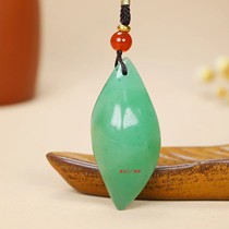 Natural Xinjiang aventurine water drop pendant jade aventurine ice bottom rhombus water drop pendant for men and women