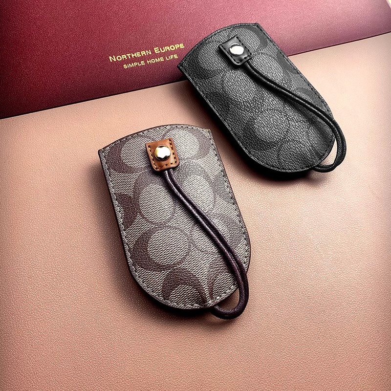 New Men's and Women's Multifunctional Key Bag, Fashionable Retro Leather Car Key Bag, Remote Control Storage Bag, Key Holder