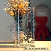 Crystal brick ultra-white glass brick partition wall internet celebrity art transparent hanging screen ice crystal pattern hollow glass brick