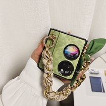 Ladys temperament sparkling bow Huawei pocket2 mobile phone case silk scarf pearl portable cross-body protective case