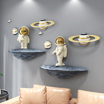 Astronaut pendant Nordic living room TV background wall decoration childrens room bedroom bedside astronaut wall decoration