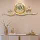 Brass Wall Clock Living Room Decorative Clock Deer Mountain Shape Creative Home Dining Room Quartz Clock Wall-Mounted Silent Clock