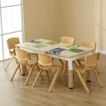 Xinjiang Tibetan childrens new table and chair set kindergarten early education table and chair home graffiti learning table
