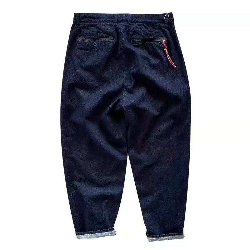 Beams Japan Japanese Retro Red Rope Straight Casual Denim Selvedge Washed Jeans Loose Pants for Men