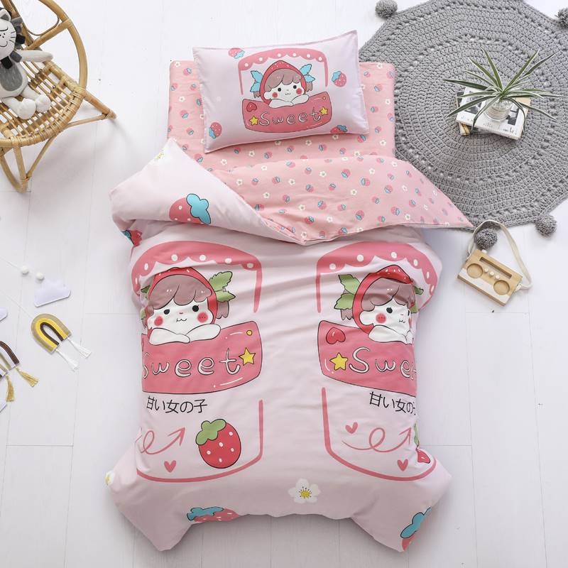 High-end kindergarten bed sheet and quilt cover three-piece set for baby to enter the kindergarten crib standard nap quilt bedding bed