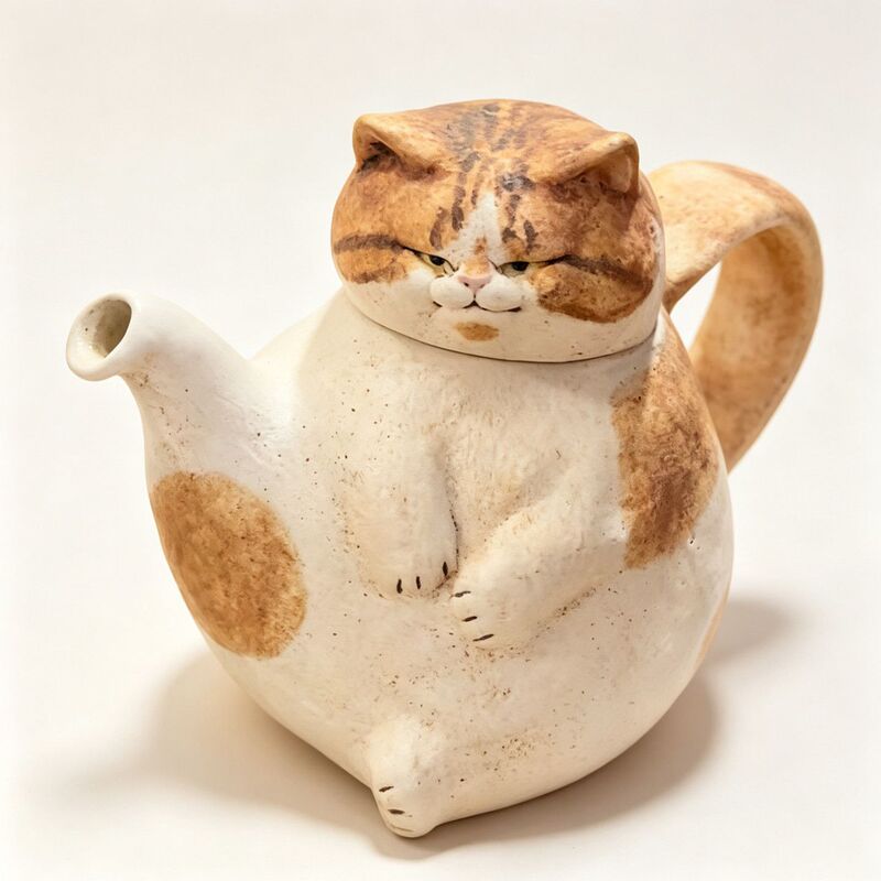Rustic Pottery Style Handmade Japanese Retro Exquisite Teapot, High Aesthetic Appeal, Cute Cat Water Kettle, Mug, Ceramic Rustic Pottery Style Handmade Japanese Retro Exquisite Teapot, High Aesthetic Appeal, Cute Cat Water Kettle, Mug, Ceramic