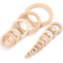 12-125mm Wooden Rings Teether Handmade Baby Natural Maple Wo