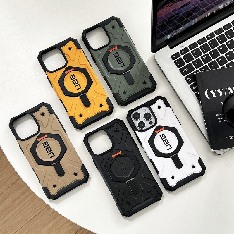 U Series Compatible with iPhone 17/16/15 Pro Max Second Generation Diamond Magnetic Stand 14 Plus Anti-Drop Magsafe Case with Stand 13 Full Protection Case High-End Business Hard Case